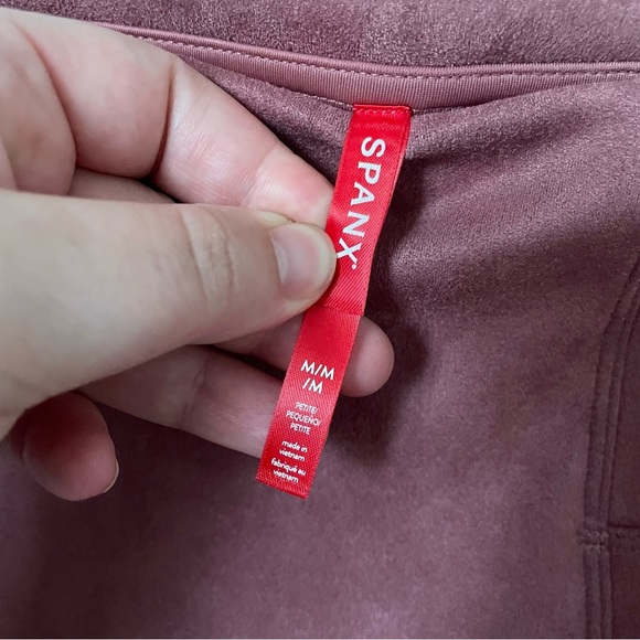 NEW Spanx Faux Suede Leggings Rich Rose Pink Petite Medium 20322Q NWT - Picture 8 of 11